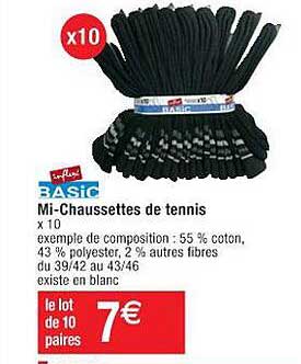 mi-chaussettes de tennis influx basic