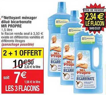 nettoyant ménager dilué bicarbonate mr propre
