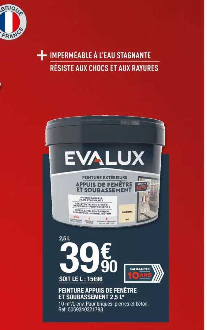 Peinture Appuis De Fenêtre Et Soubassement 2,5 L Evalux