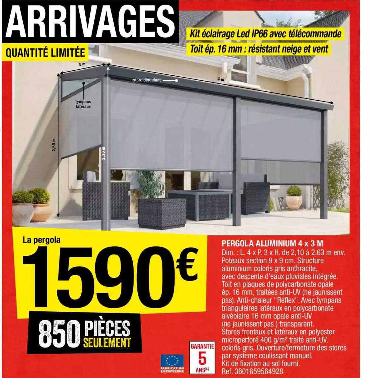 Pergola Aluminium 4 X 3 M