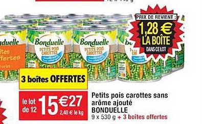 petits pois carottes sans arôme ajouté bonduelle