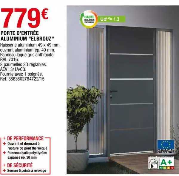 porte d'entrée aluminium "elbrouz"