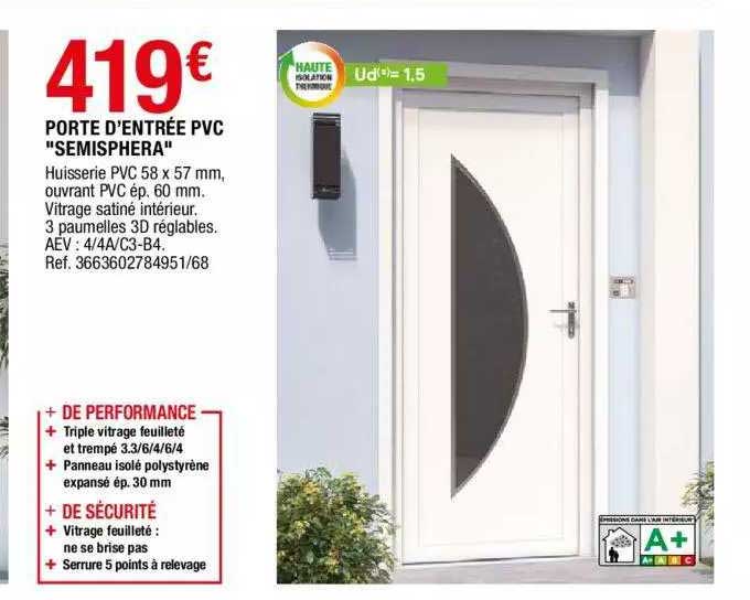 porte d'entrée pvc "semisphera"