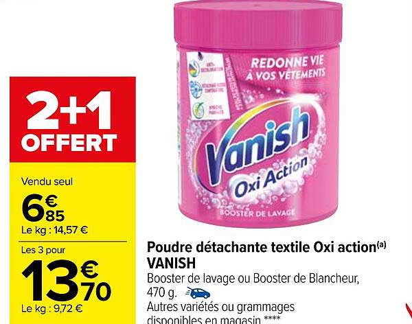 poudre détachante textile oxi action vanish