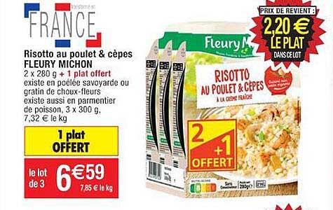 risotto au poulet & cèpes fleury michon