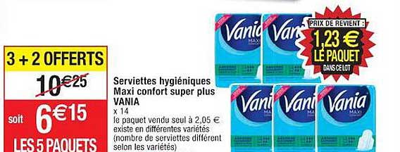 Serviettes Hygiéniques Maxi Confort Super Plus Vania