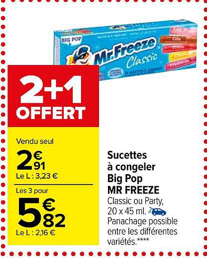 sucettes à congeler big pop mr freeze