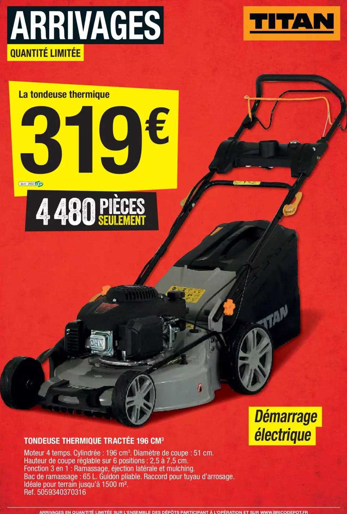 Tondeuse Thermique Tractée 196 Cm³