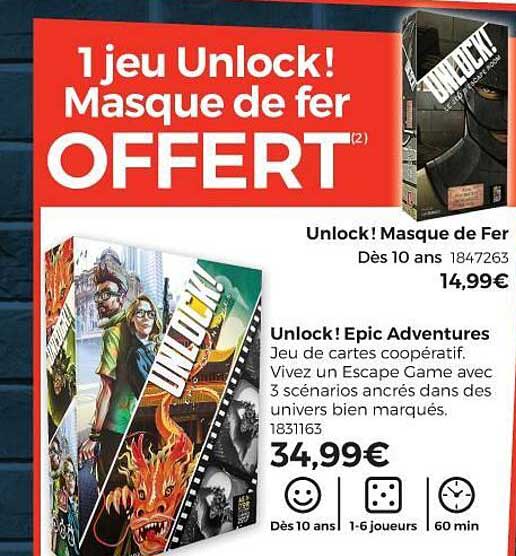 unlock ! masque de fer, unlock ! epic adventures