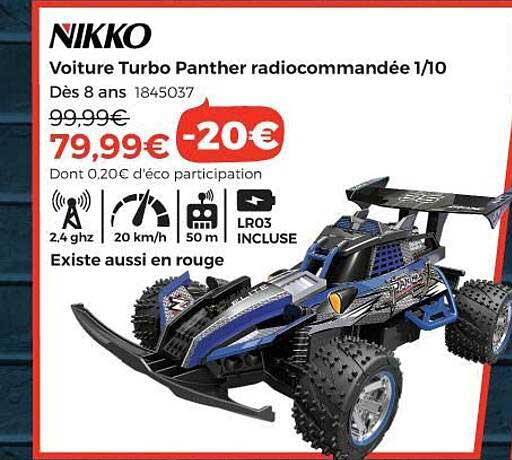 voiture turbo panther radiocommandée 1-10 nikko