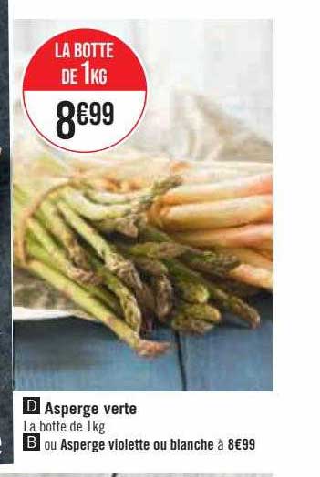 asperge verte ou asperge violette ou blanche