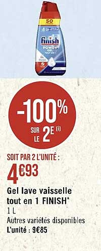 gel lave vaisselle tout en 1 finish