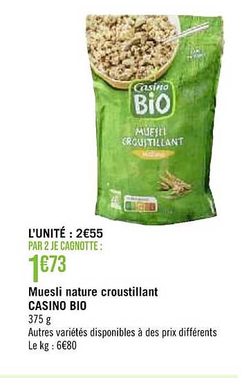 Muesli Nature Croustillant Casino Bio