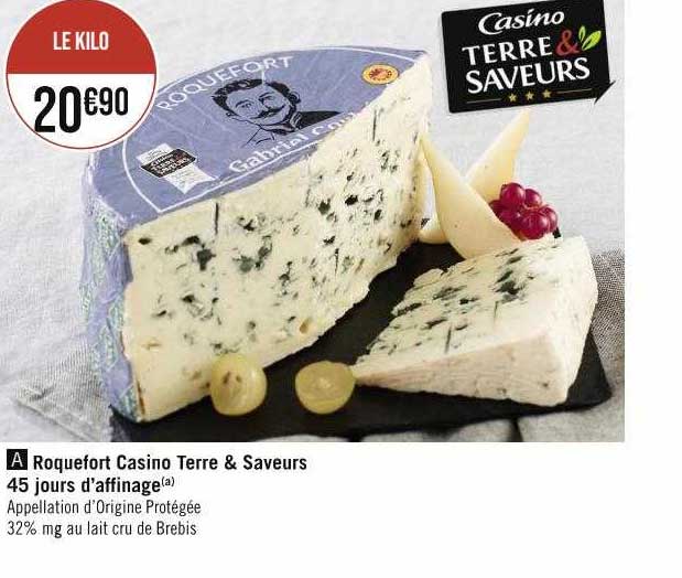 roquefort casino terre & saveurs 45 jours d'affinage