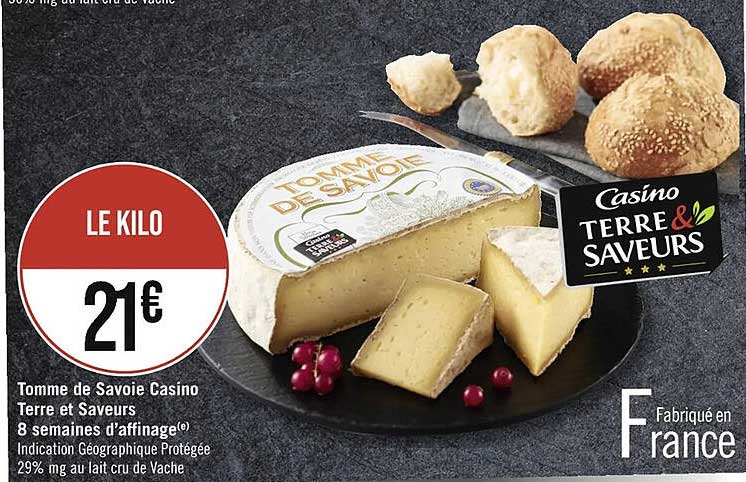 Tomme De Savoie Casino Terre Et Saveurs 8 Semaines D'affinage