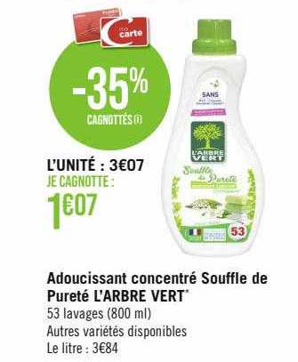 adoucissant concentré souffle de pureté l'arbre vert