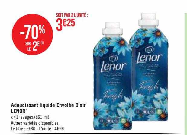 adoucissant liquide envolée d'air lenor