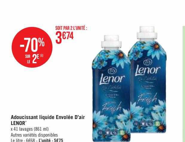 adoucissant liquide envolée d'air lenor