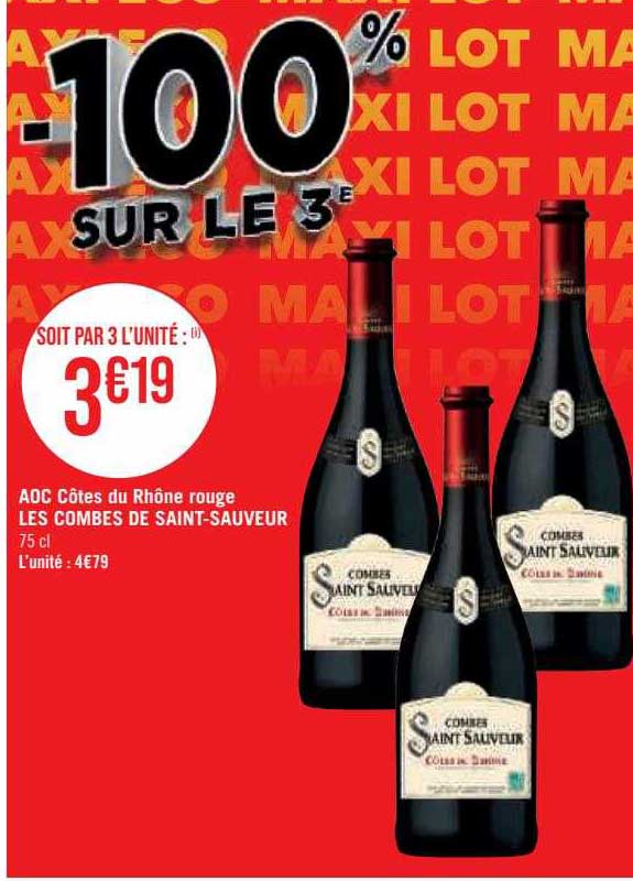 aoc côtes du rhône rouge les combes de saint-sauveur