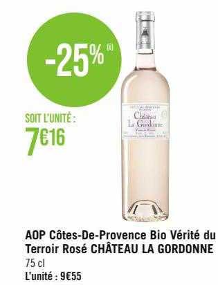 aop côtes-de-provence bio vérité du terroir rosé château la gordonne