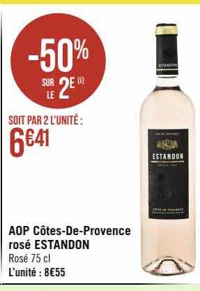 aop côtes-de-provence rosé estandon
