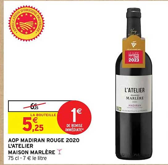 aop madiran rouge 2020 l'atelier maison marlère