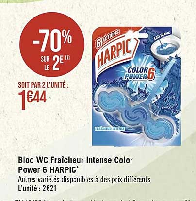 Bloc Wc Fraîcheur Intense Color Power 6 Harpic