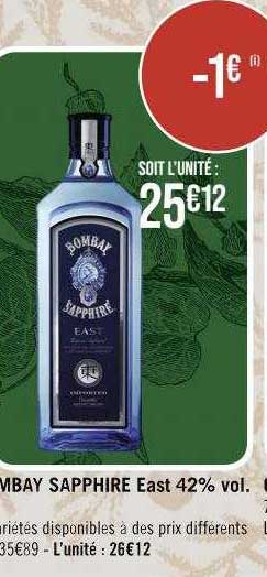 bombay sapphire east 42% vol.