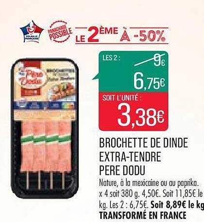 brochette de dinde extra-tendre père dodu