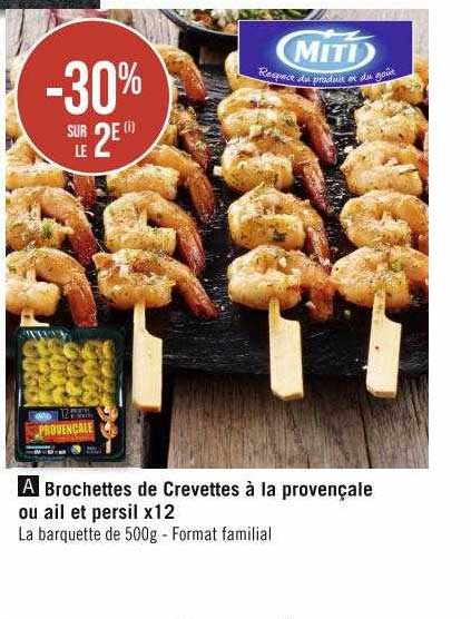 Brochettes De Crevettes à La Provençale Ou Ail Et Persil X12