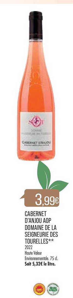 cabernet d'anjou aop domaine de la seigneurie des tourelles