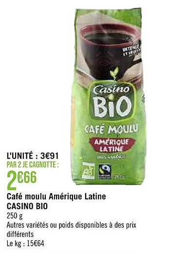 café moulu amérique latine casino bio