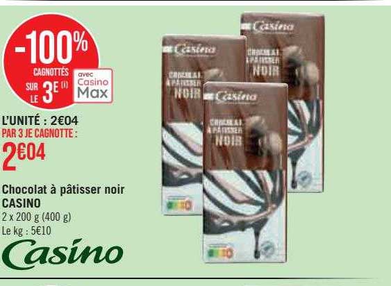 Chocolat à Pâtisser Noir Casino