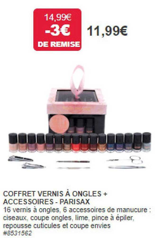coffret vernis à ongles + accessoires - parisax