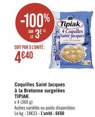 coquilles saint jacques à la bretonne surgelées tipiak