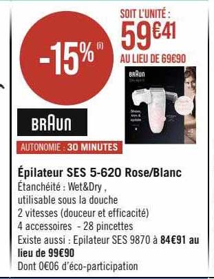 épilateur ses 5-620 rose-blanc braun