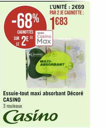 essuie-tout amxi absorbant décoré casino