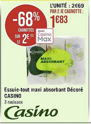 essuie-tout maxi absorbant décoré casino