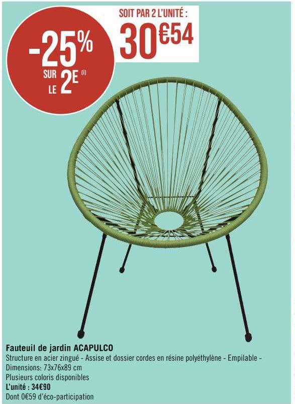 fauteuil de jardin acapulco