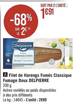 filet de harengs fumés classique fumage doux delpierre