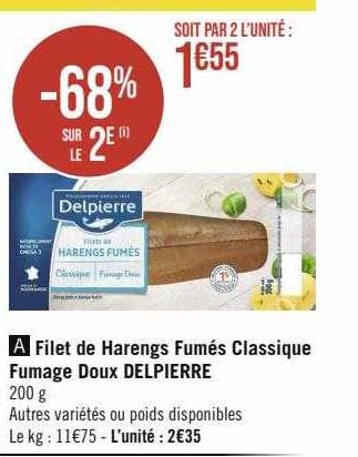 filet de harengs fumés classique fumage doux delpierre