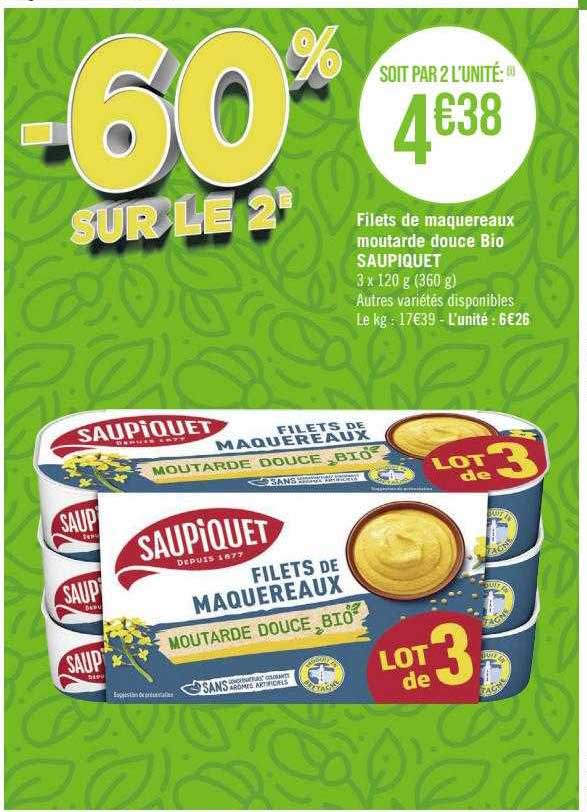 Filets De Maquereaux Moutarde Douce Bio Saupiquet