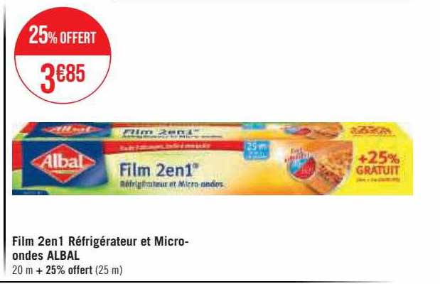 film 2 en 1 réfrigérateur et micro-ondes albal
