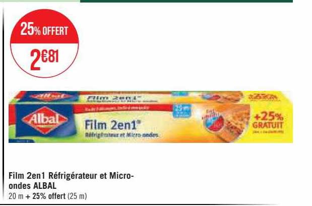 film 2 en 1 réfrigérateur et micro-ondes albal