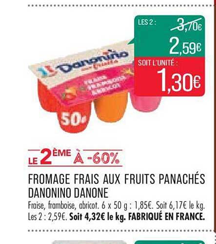 Fromage Frais Aux Fruits Panachés Danonino Danone