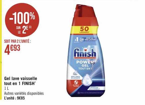 gel lave vaisselle tout en 1 finish