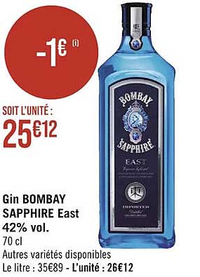 gin bombay sapphire east 42% vol.