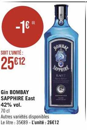 gin bombay sapphire east 42% vol.