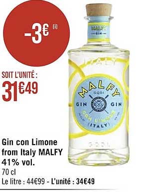 gin con limone  from italy malfy 41% vol.