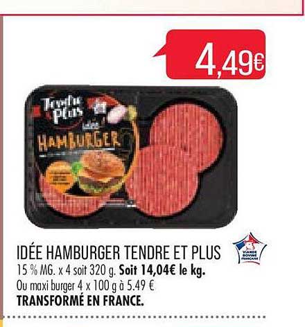 idée hamburger tendre et plus